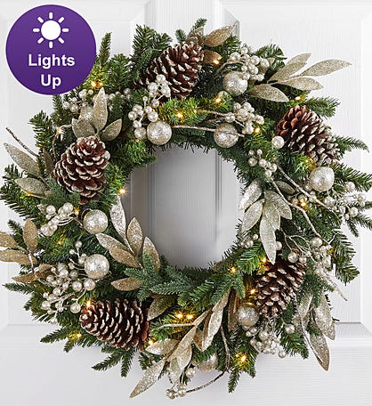 Winter Splendor Metallic Wreath-24"
